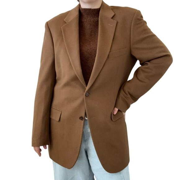 Haspel Mens Brown Tan 100% Cashmere Sport Coat Jacket Blazer Sz 42L - Picture 7 of 11